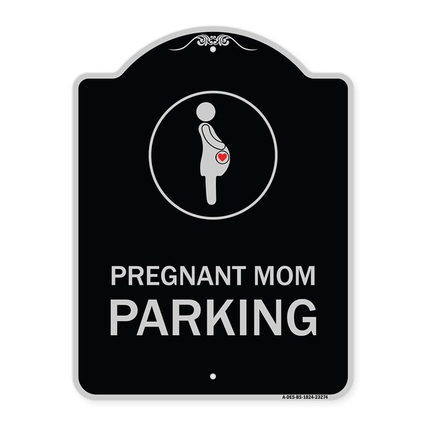 Pregnant Mom Parking With Graphic Heavy-Gauge Aluminum Architectural Sign, 24" x 18", BS-1824-23274